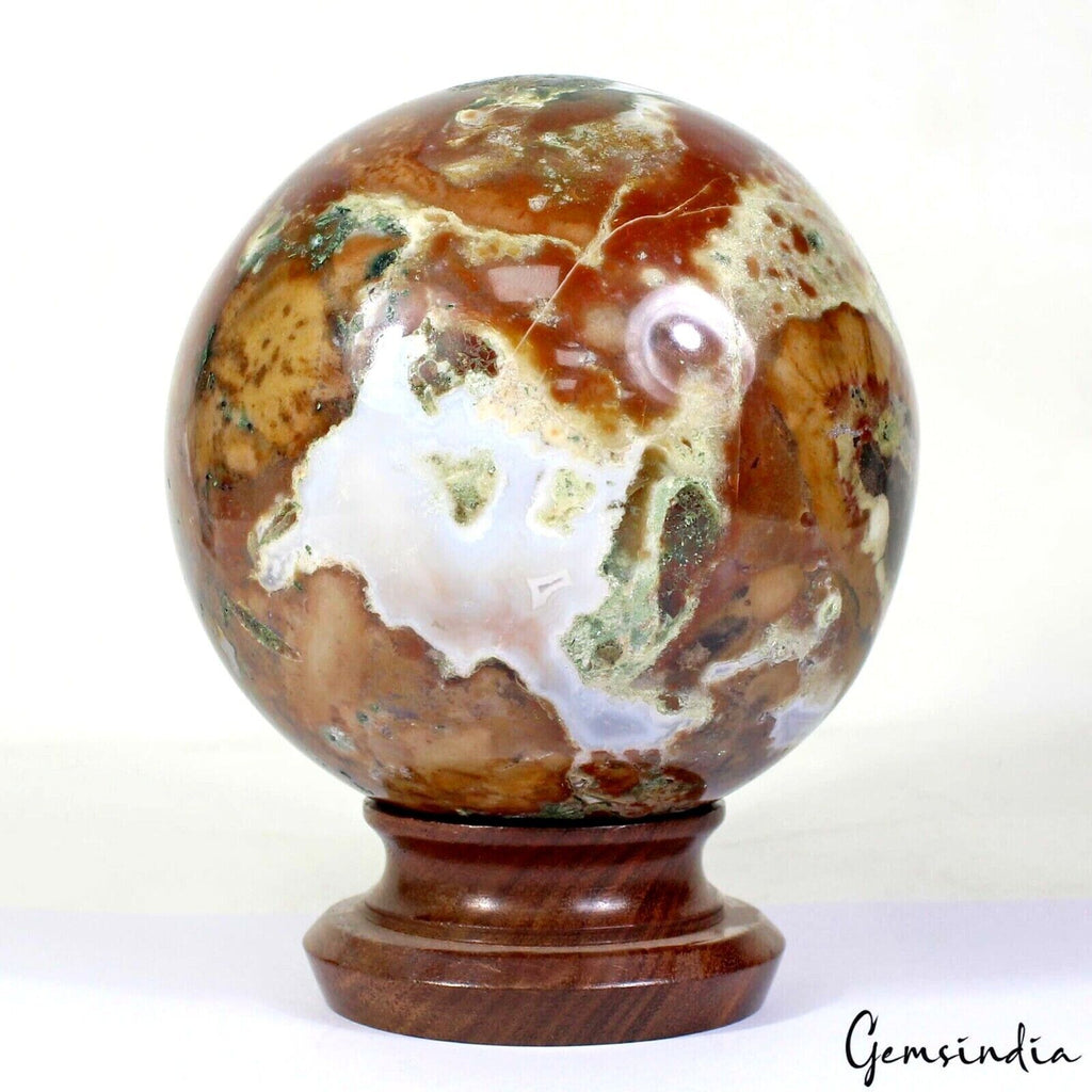 2.3 Kg Natural Untreated Bi-Color Bloodstone Jasper Huge Gem Sphere/Ball 4.9"