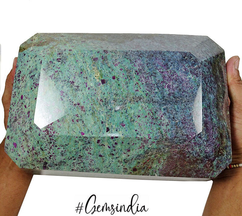 11.8 Kilo Natural Ruby Fuchsite Top Grade Large Size Octagon Cut Gemstone AAA
