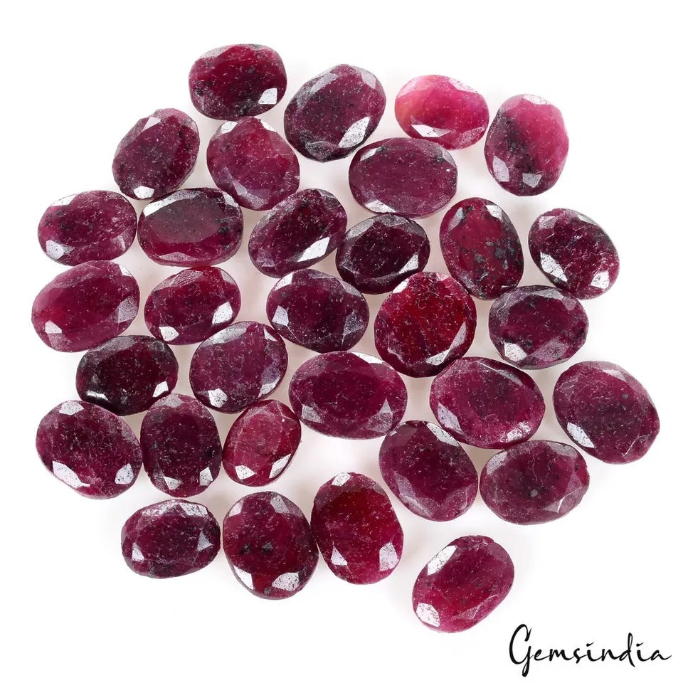 Ruby Lot, Loose Gemstone, Red — 32 Pieces, 13mm to 17mm, 500 Ct, Madagascar
