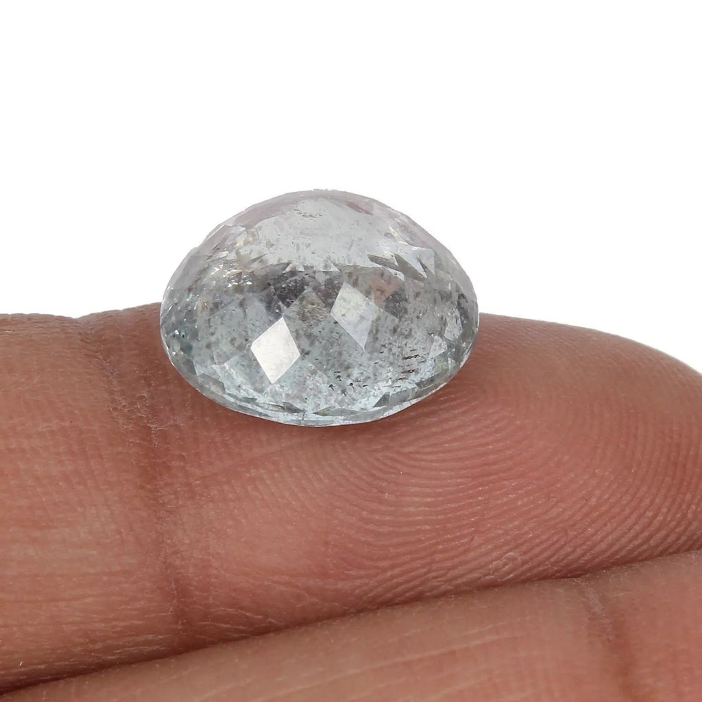 Natural Blue Aquamarine 7.10 Cts IGL&I Certified Loose 13mm Round Cut Gemstone