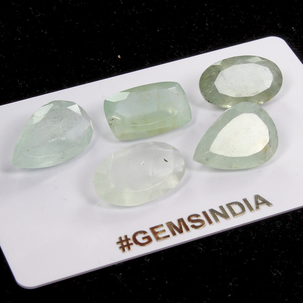 58.50Ct Natural Blue Aquamarine 20-22mm Mix Cut Faceted Loose Gemstone Lot 5 Pcs