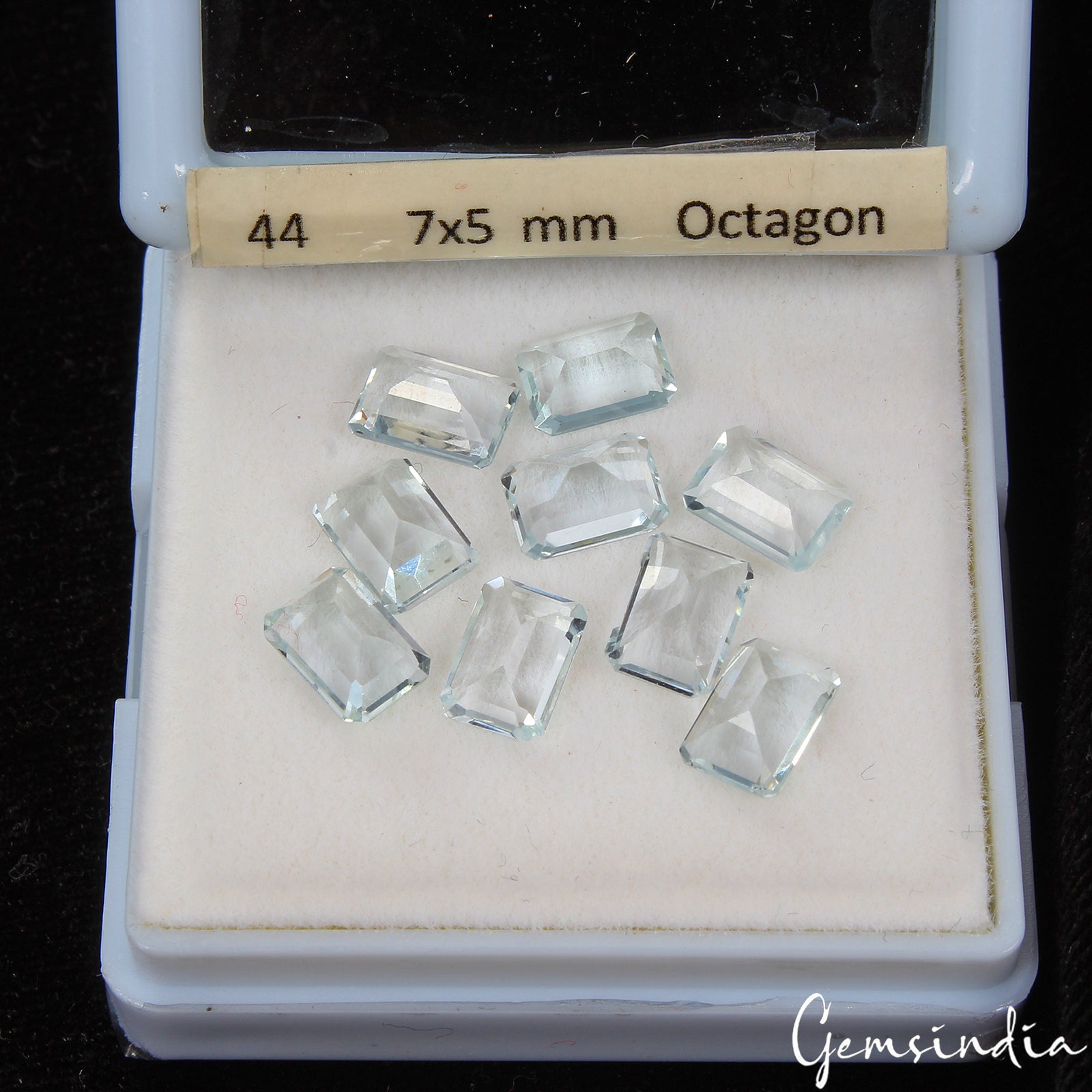 Wholesale 7x5mm Emerald Cut Natural Aquamarine Loose Calibrated Gemstones~ 9 Pcs
