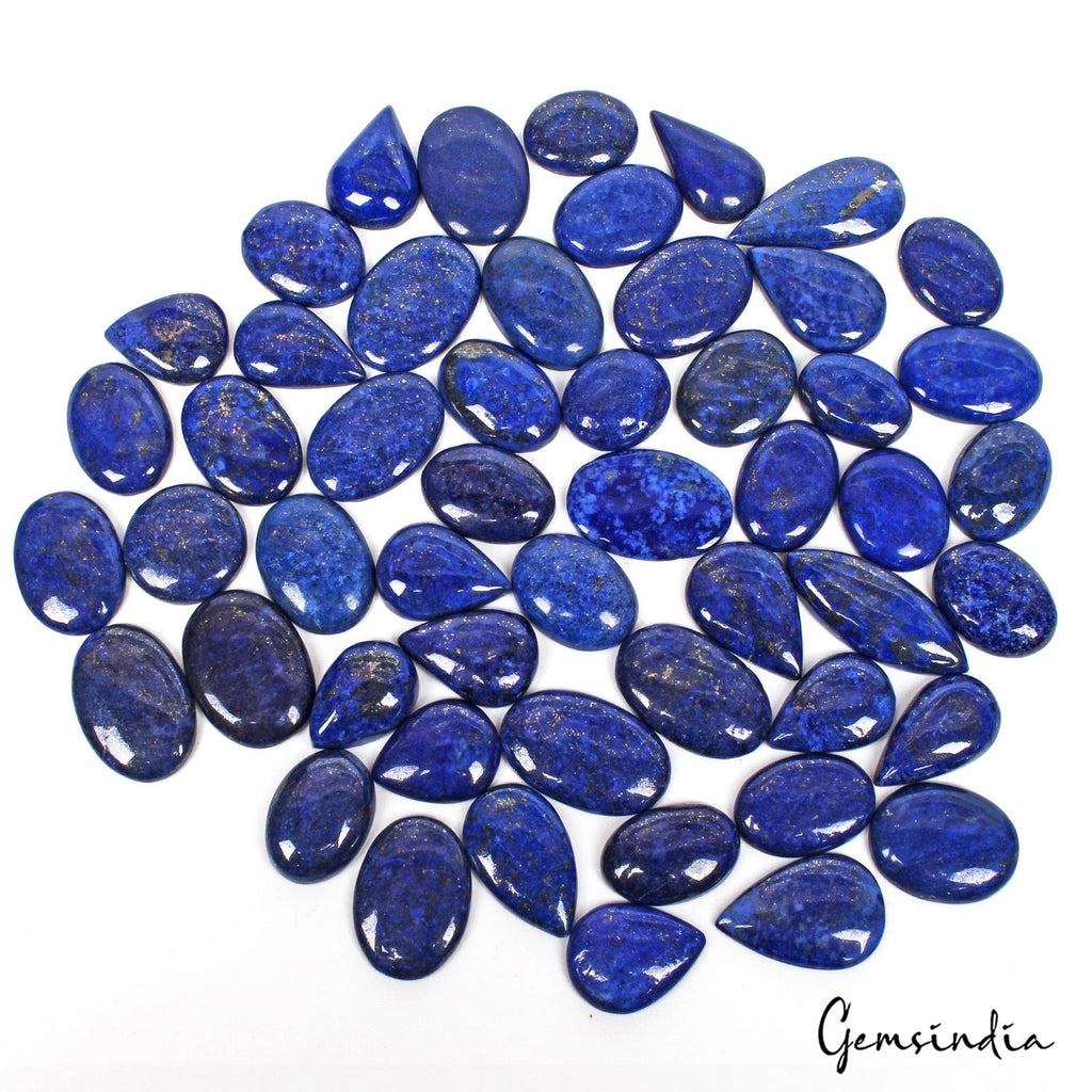 52 Pcs Natural Blue Lapis Lazuli 21-39mm Mix Cabochon Loose Gemstones 1360 Cts