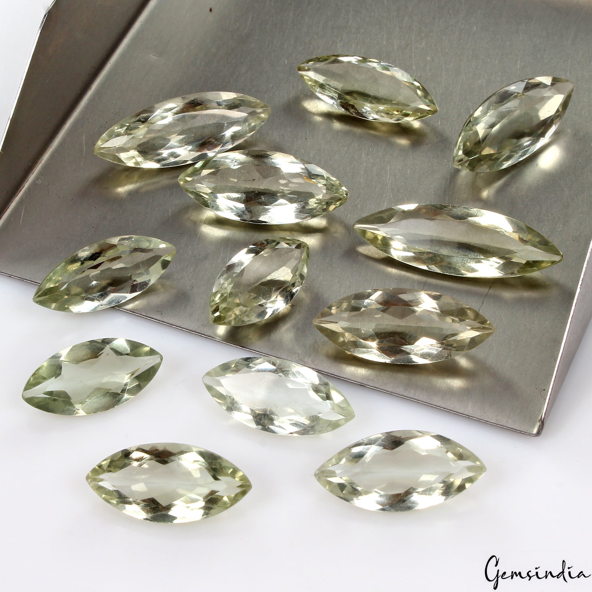 Marquise Natural Top Rich Green Amethyst Brazil VVS 110.90 Ct 19-31mm Gemstones