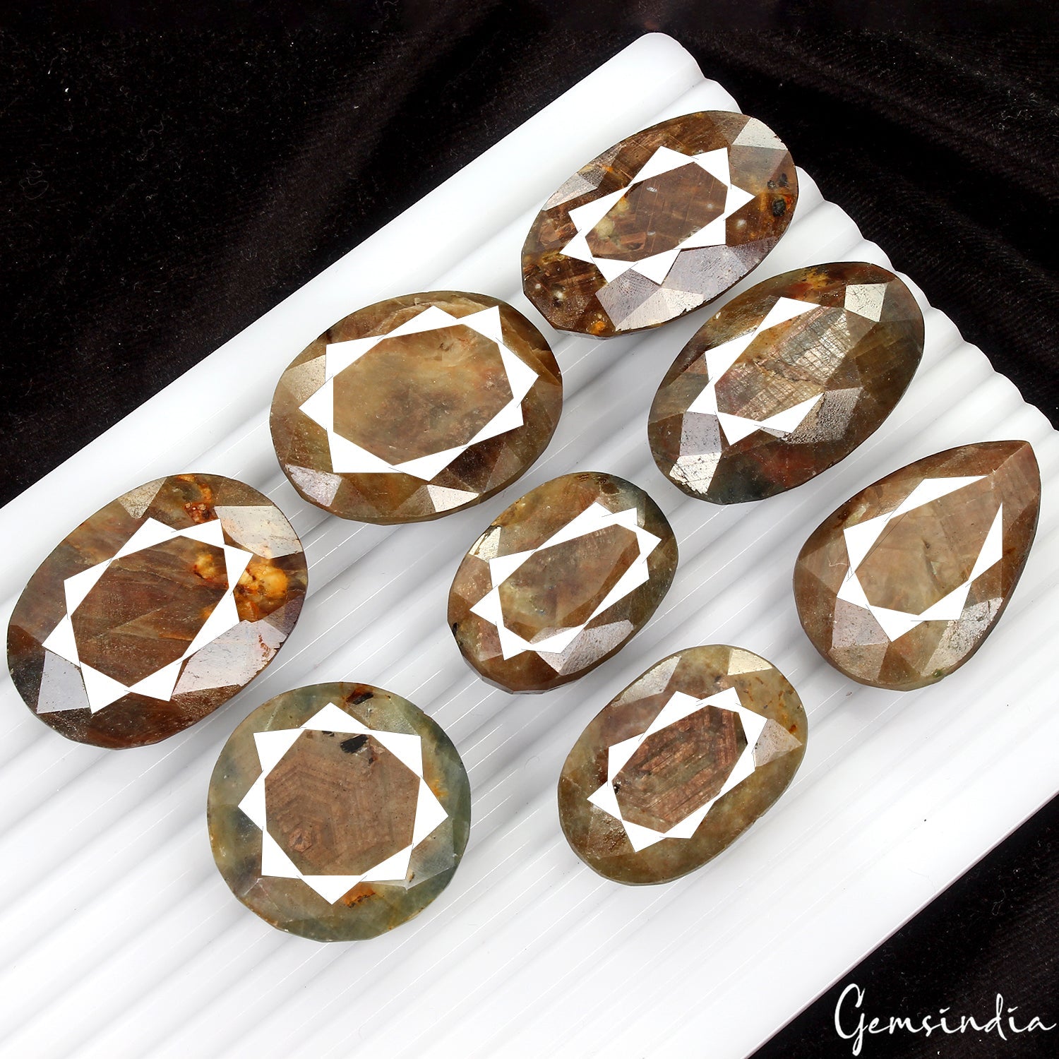 1580 Ct Natural Untreated Brown Golden Sapphire Mix Cut Faceted Loose Gemstones