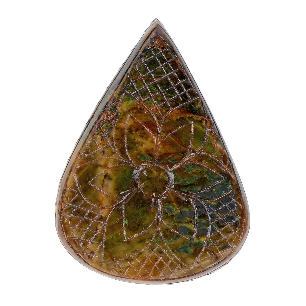530 Cts Natural Untreated Brown Tiger Eye Pear Floral Hand Carved Loose Huge Gem