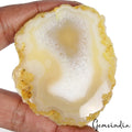 274 Ct Natural yellow-White Onyx/Agate Freeform Slice Cabochon — Pendant Jewelry