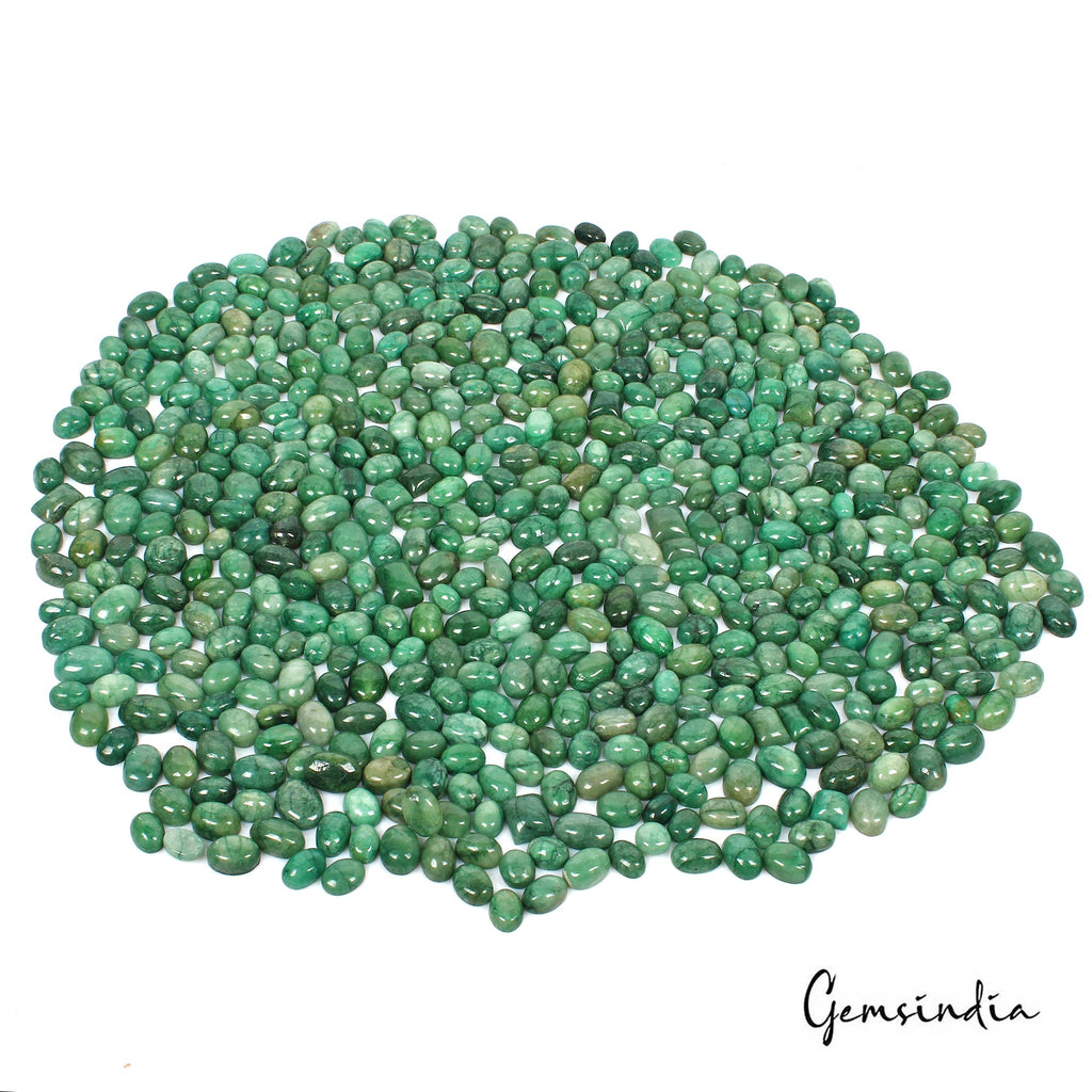 7500Ct/550 Pc Natural Cabochon Green Emerald Mix Shape Wholesale Loose Gemstones