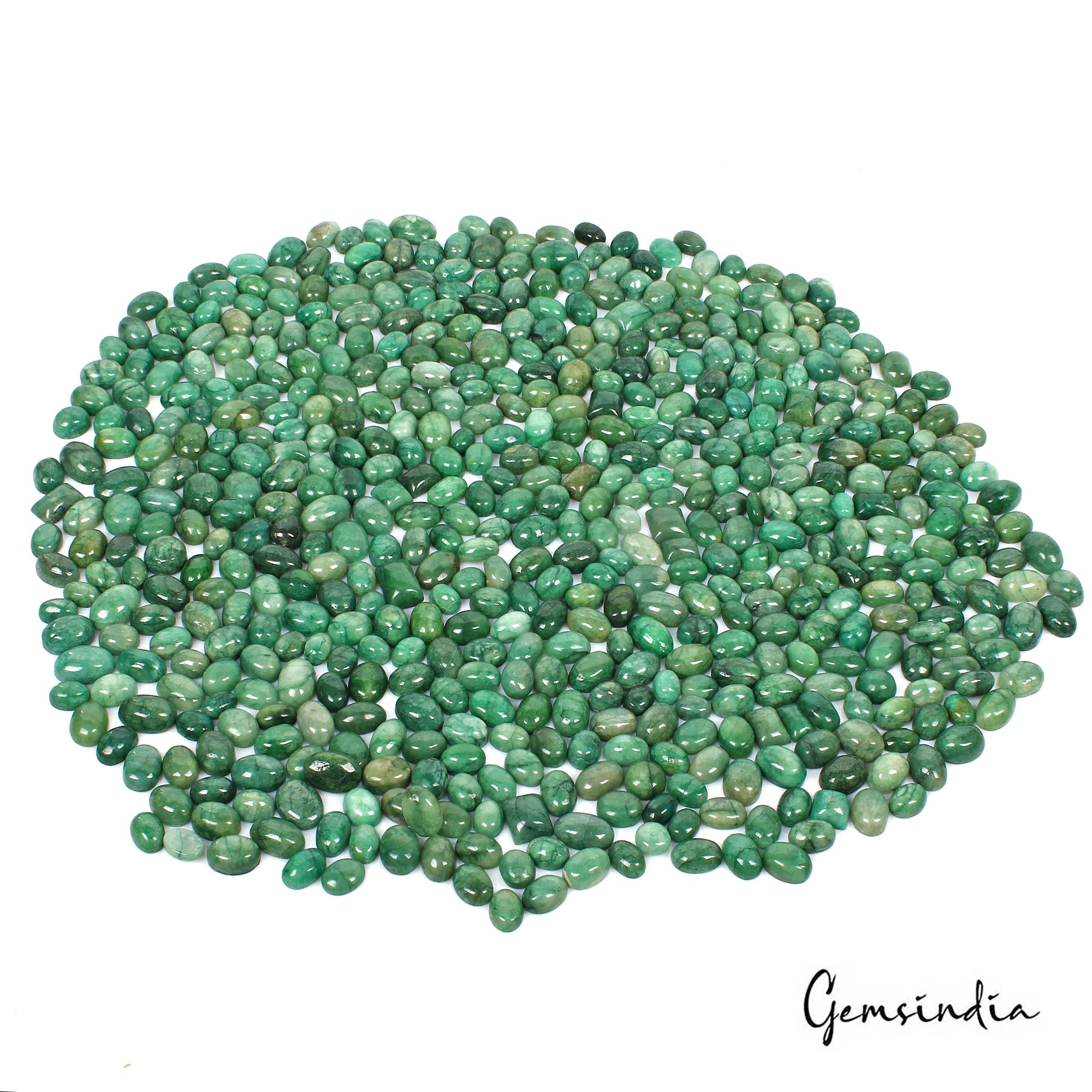 7500Ct/550 Pc Natural Cabochon Green Emerald Mix Shape Wholesale Loose Gemstones