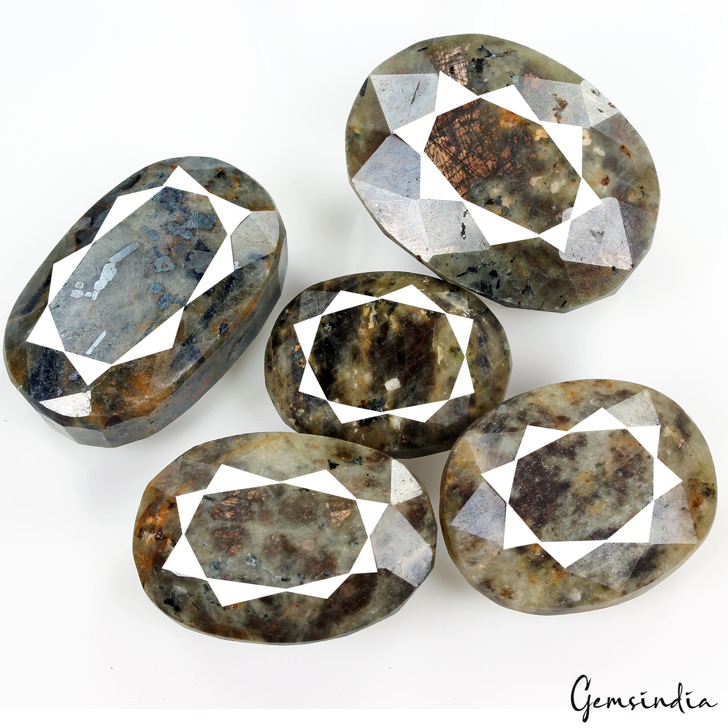 Natural Black Brown Sapphire Untreated Oval Cut Loose Gemstones 830 Ct 29-40mm