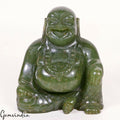 1430Ct Natural Untreated Aventurine Laughing Buddha Sculpture Hand Carved Gem 3"