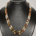 186.20 Ct Natural Multi Color Shine Oval Round Beaded Single Strand Necklace 19"