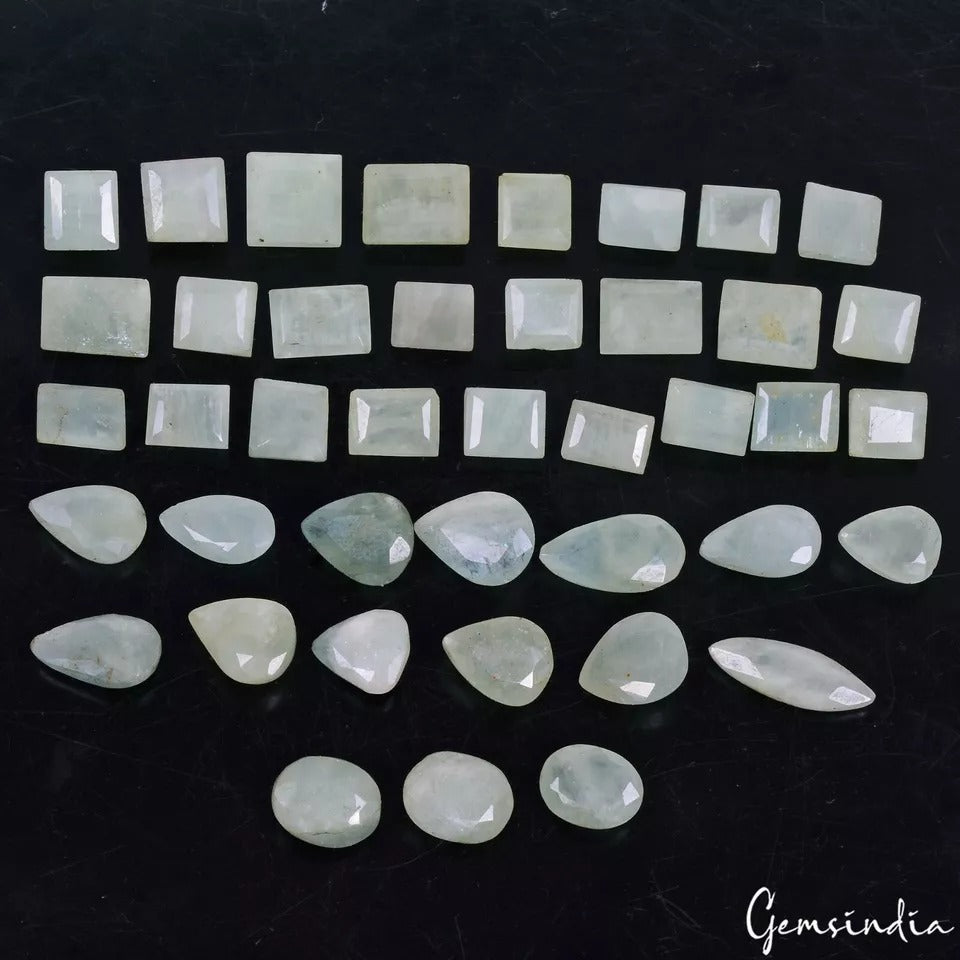 261.70 Ct/41 Pcs Natural Untreated Blue Green Beryl Aquamarine Mix Cut Loose Gem