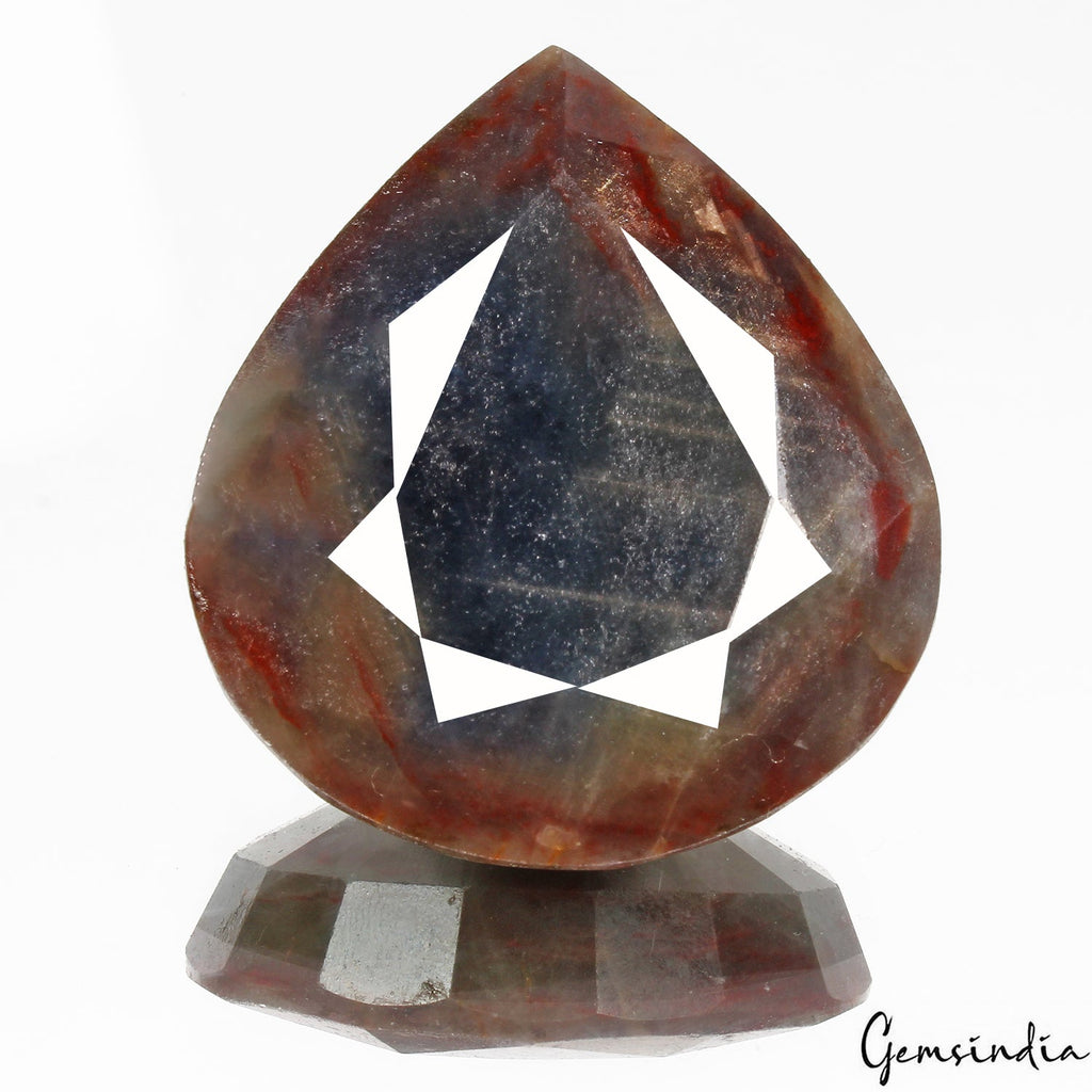 Certified 300 Cts Natural Untreated Bi Color Sapphire Pear Faceted Cut Loose Gem