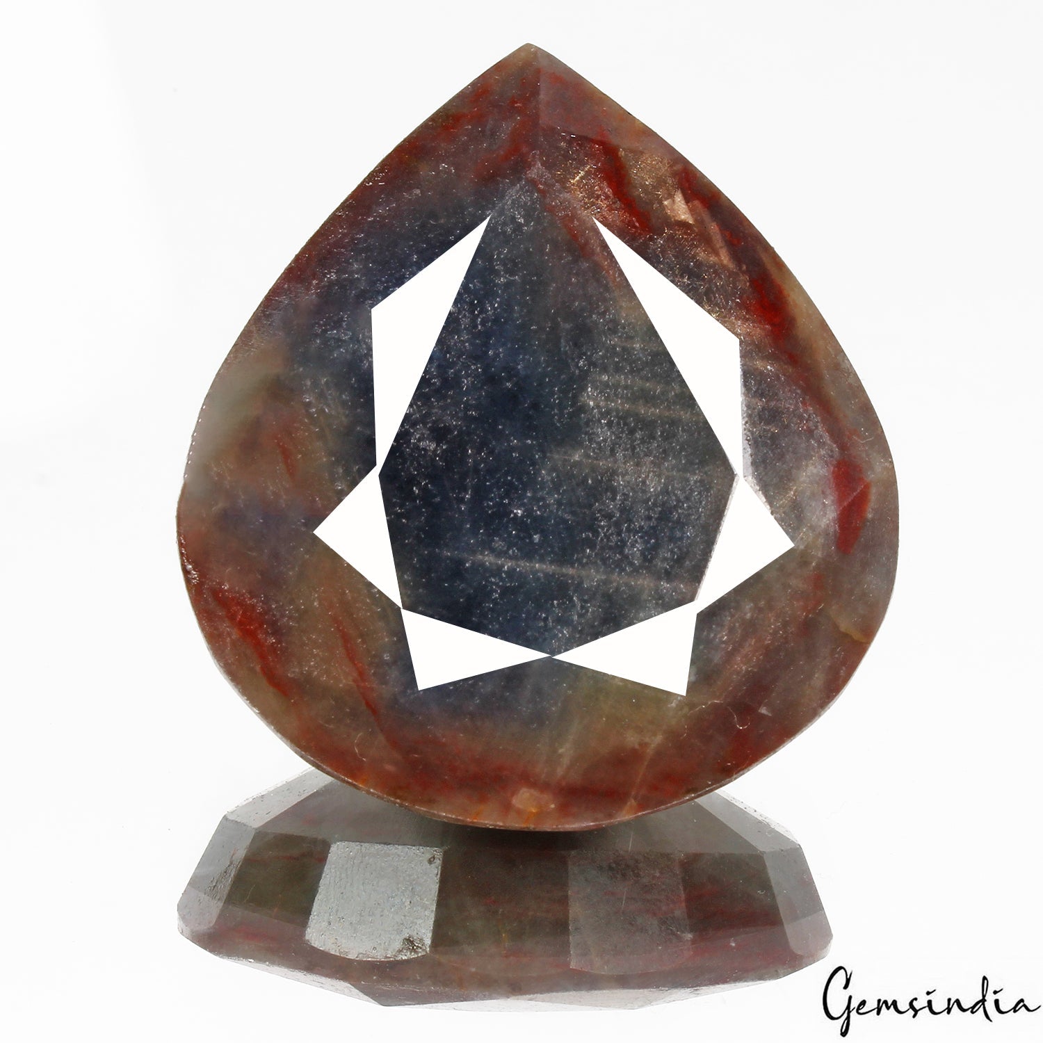 Certified 300 Cts Natural Untreated Bi Color Sapphire Pear Faceted Cut Loose Gem