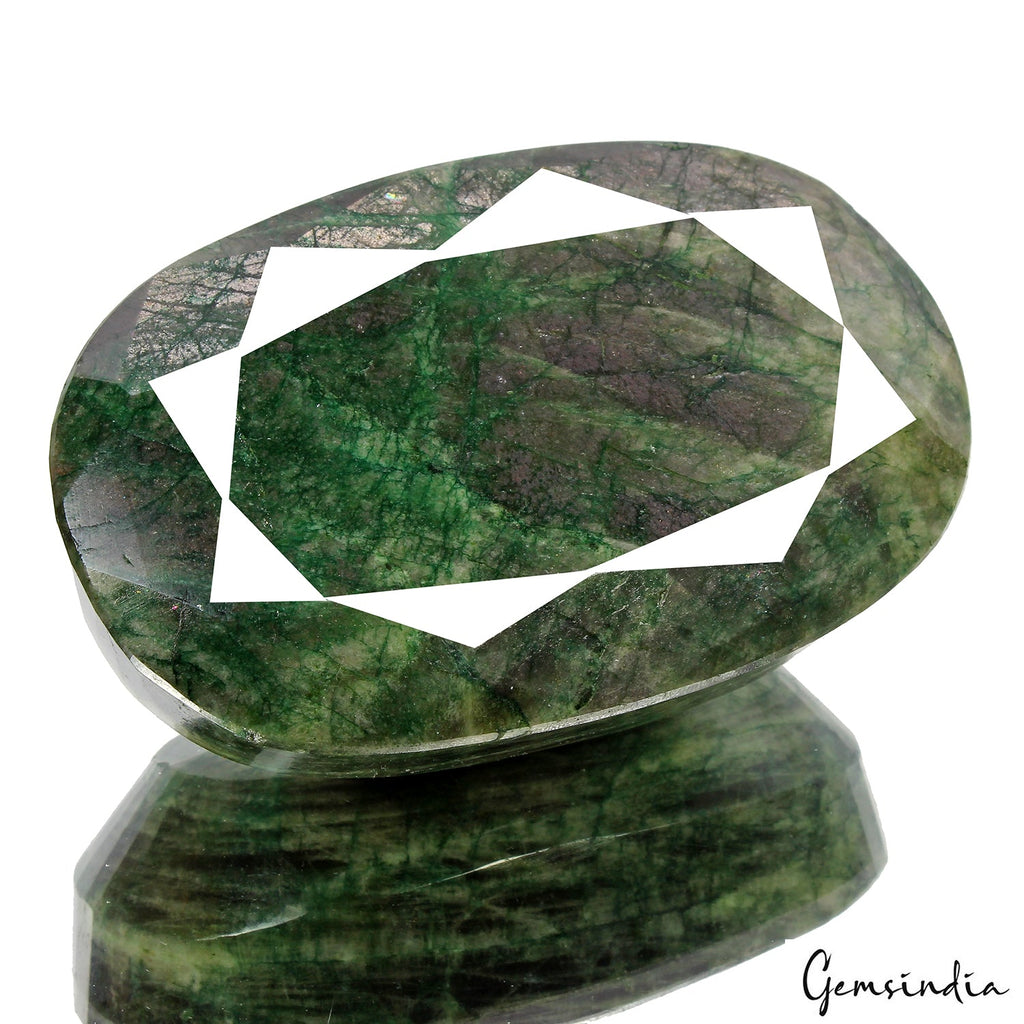 1570 Ct Natural Green Emerald Oval Faceted Earth Mined Loose Huge Gem 92x60x34mm