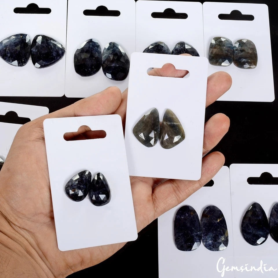 9 Pairs Lot Natural Sapphire Untreated/Unheated Rose Checker Cut Loose Gemstones