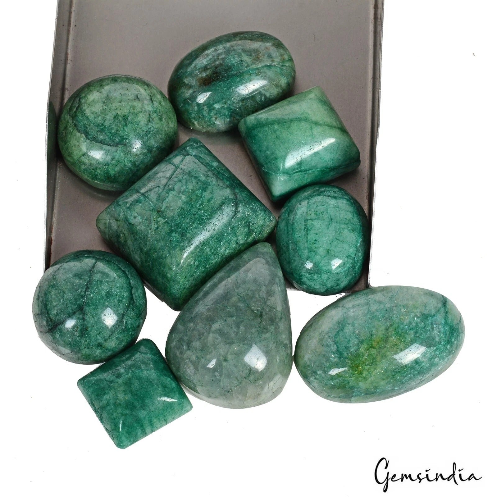 700 CT 9 Pcs NATURAL ZAMBIAN EMERALD MIX CABOCHON HUGE PENDANT SIZE GEMSTONE LOT