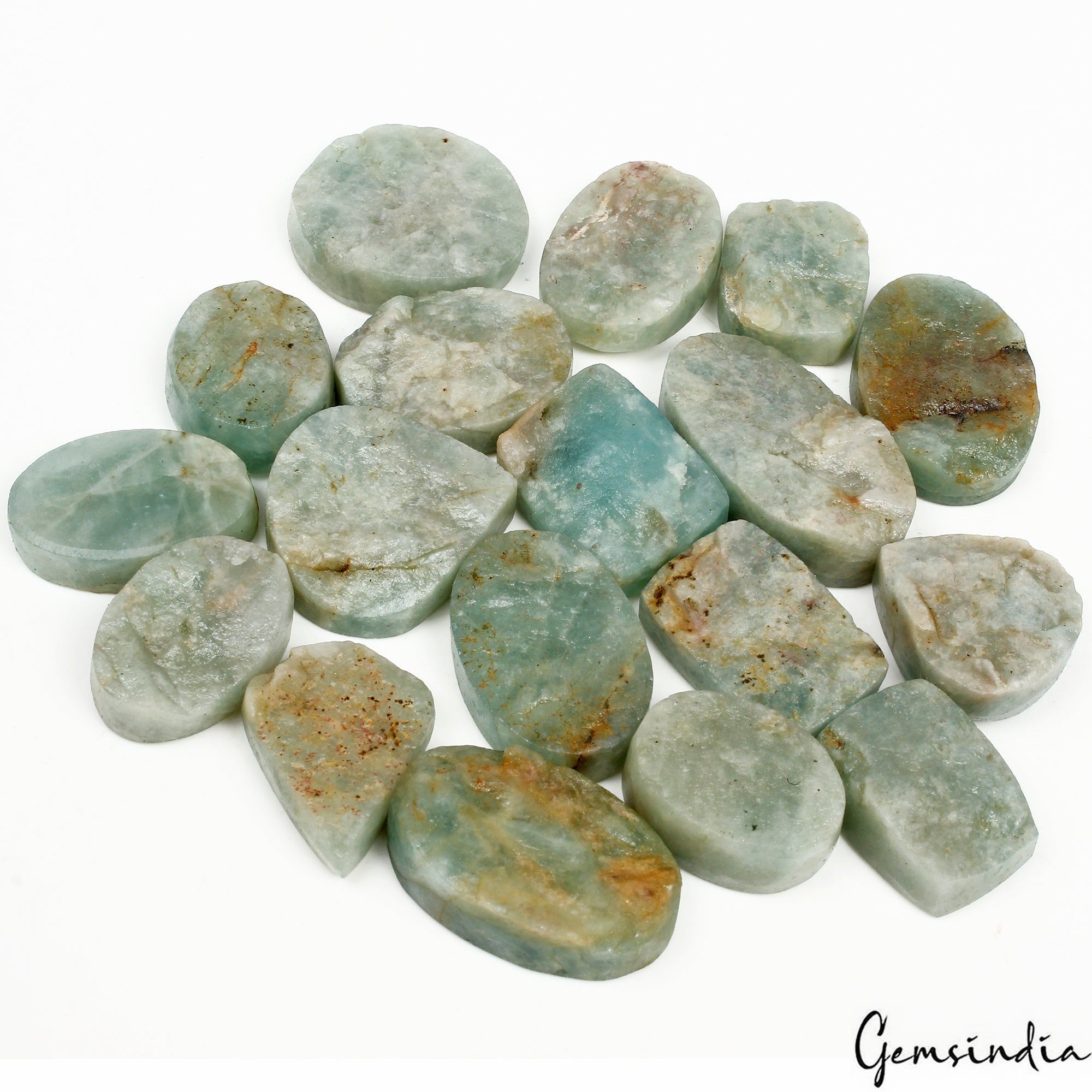 18 Pc Natural Aqua Blue Aquamarine Druzy Mix Shape Loose 25-40mm Gemstone~1000Ct