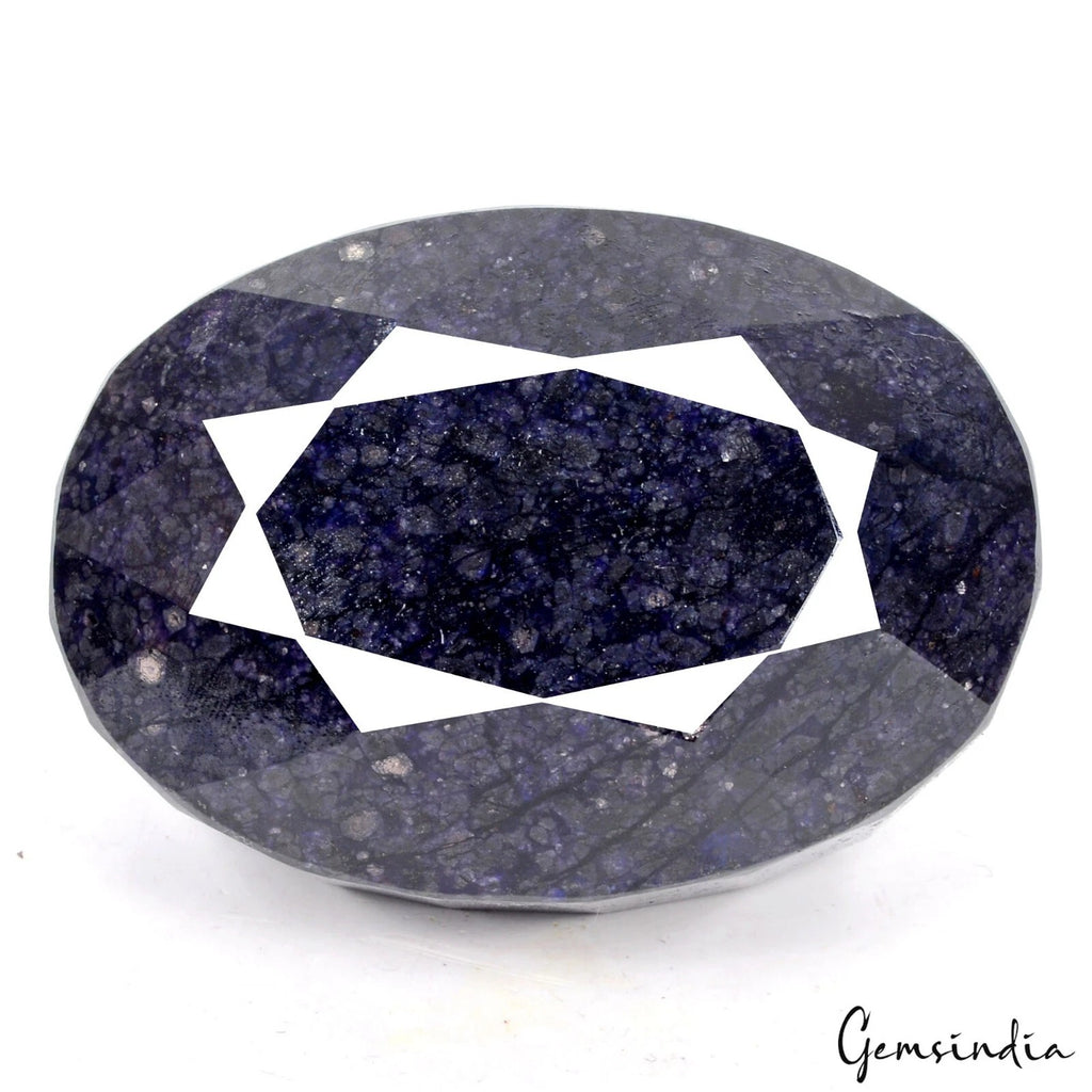 Blue Sapphire Loose Gemstone, Oval Cut, Color Enhanced — 73x52x45 mm, 1830 Ct, Madagascar