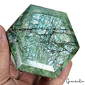 4400 Ct Natural Green Brazilian Emerald Silver Shine Hexagon Cut Earth Loose Gem