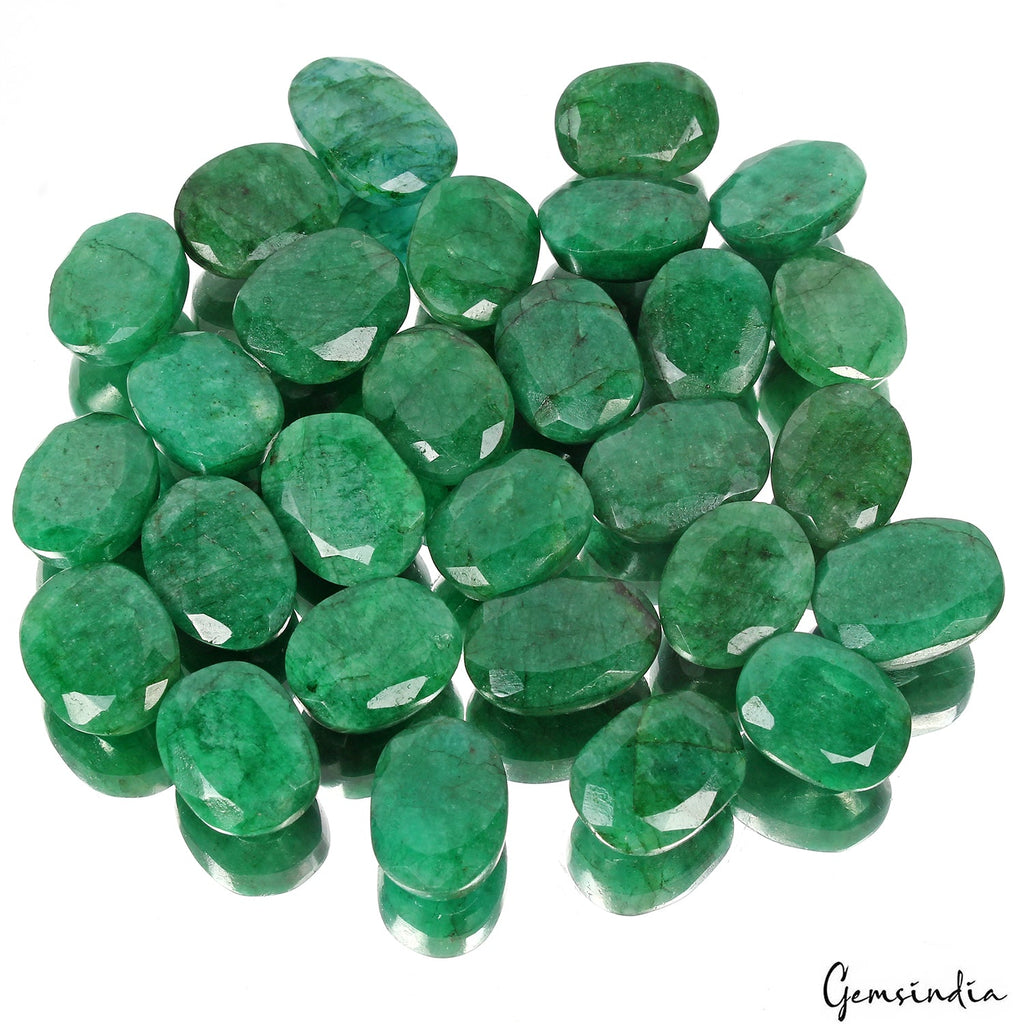 500 Ct Natural Green Brazilian Emerald Oval Cut Faceted Loose Wholesale Gems Lot