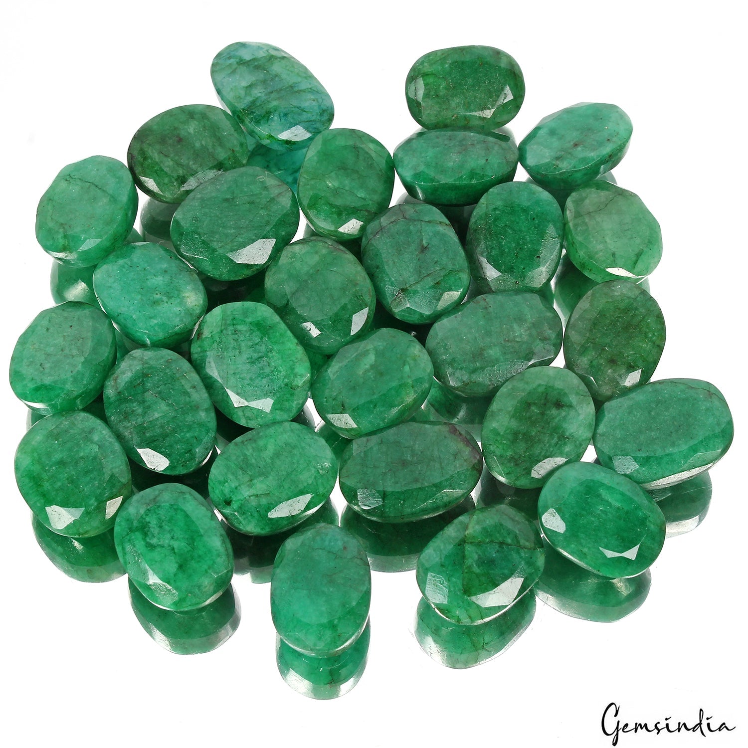 500 Ct Natural Green Brazilian Emerald Oval Cut Faceted Loose Wholesale Gems Lot
