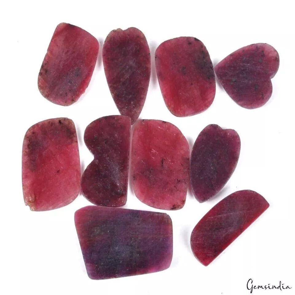 Ruby Lot, Loose Gemstone, Red — 10 Pieces, 26mm to 39mm, 370 Ct, Madagascar