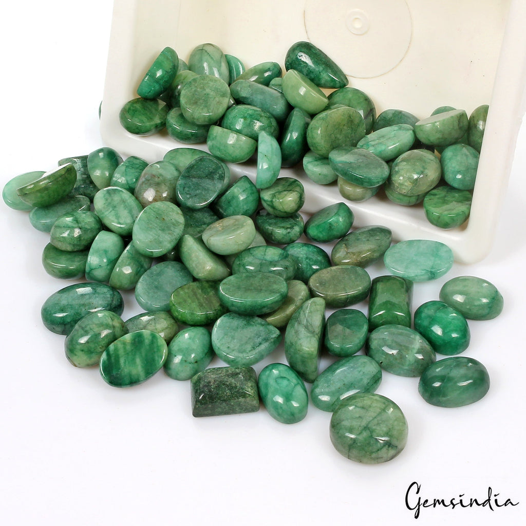 2060 Cts/88 Pcs Natural Brazilian Green Emerald Mix Cab Loose Wholesale Gems Lot