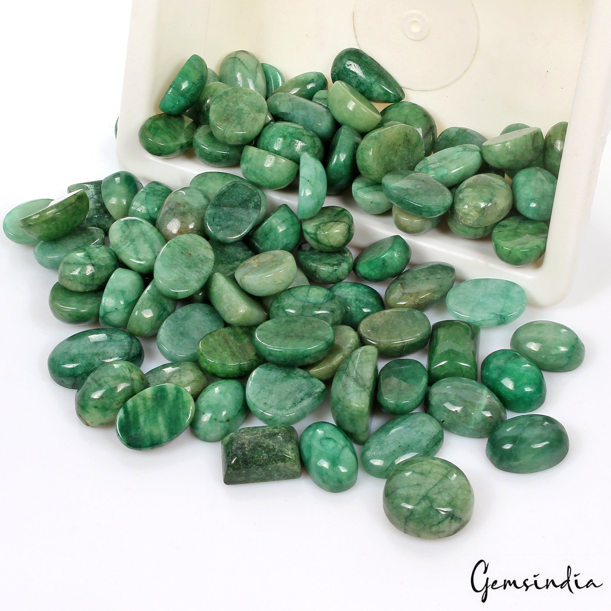 2060 Cts/88 Pcs Natural Brazilian Green Emerald Mix Cab Loose Wholesale Gems Lot