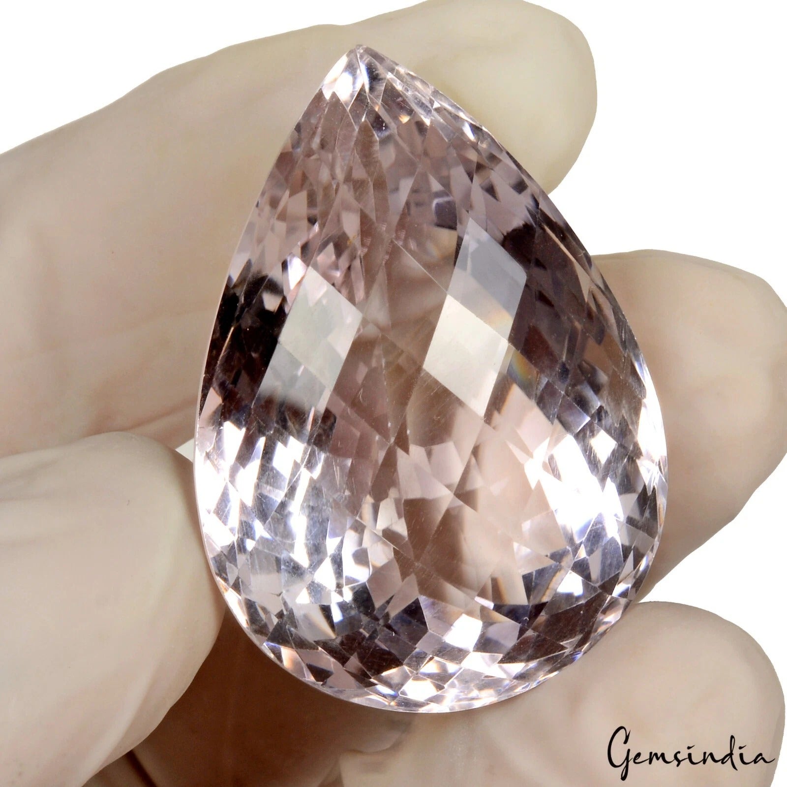 Amethyst Loose Gemstone, Pear Cut, Untreated — 34x24x19 mm, 80.60 Ct