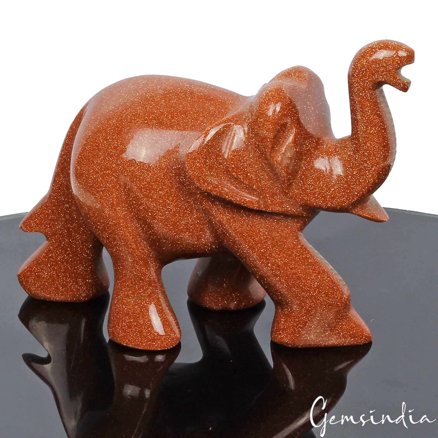 Sunstone Elephant Figurine, Untreated — 77x63x35 mm, 720 Ct, Madagascar