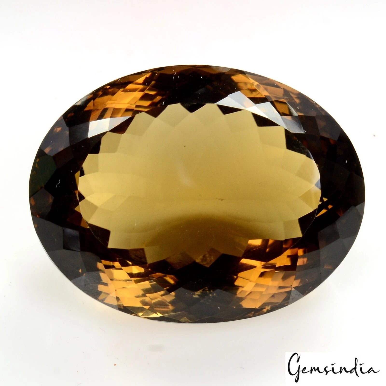 Citrine Loose Gemstone, Oval Cut, Untreated — 30x24x17 mm, 75.20 Ct, Brazil