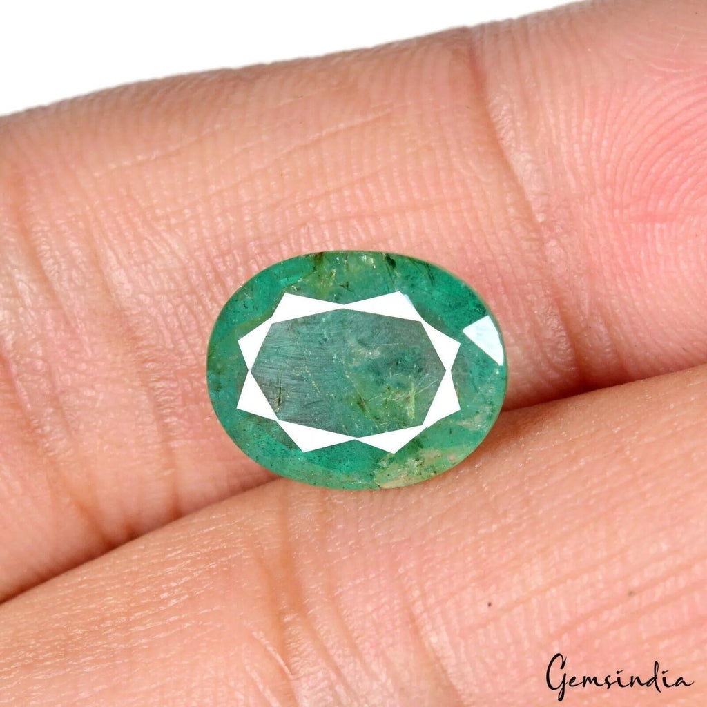 4.00 Ct Natural Zambian Emerald Nice Green Luster Oval Cut Untreated Top Quality