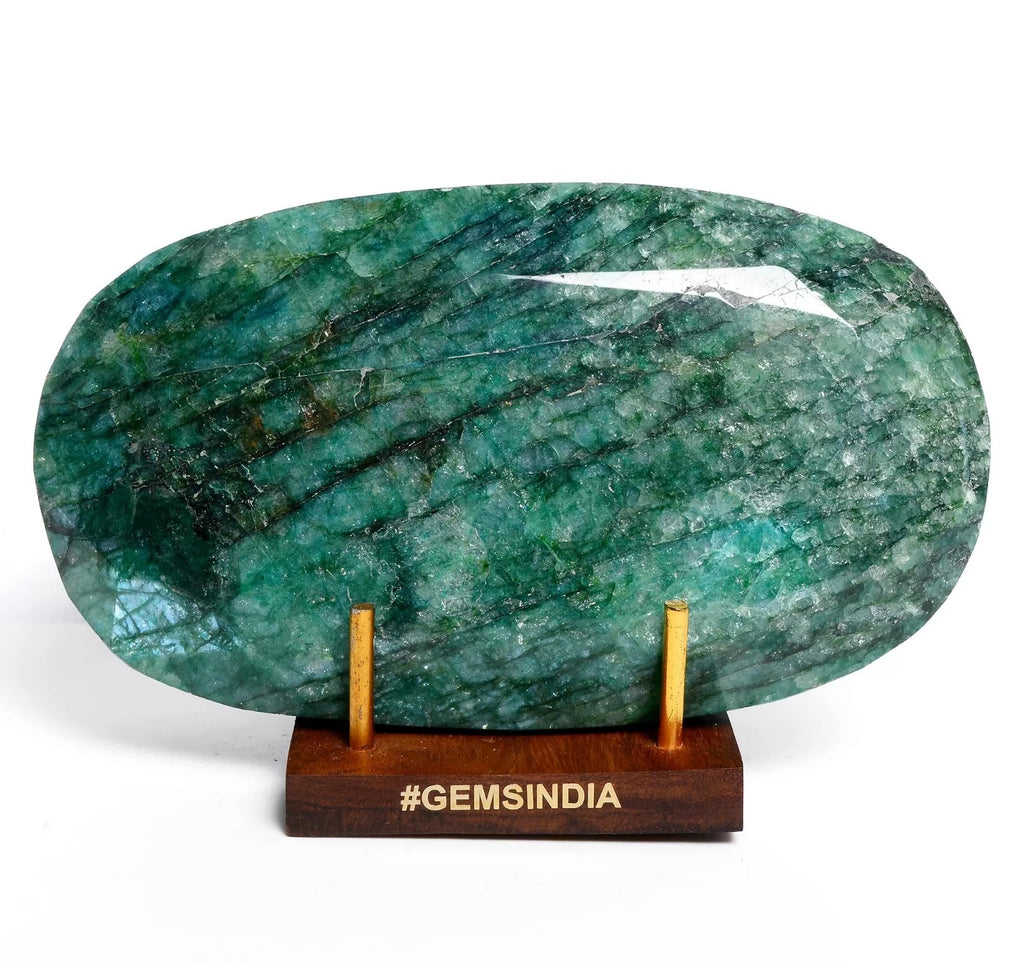 Brazilian Emerald Loose Gemstone, Color Enhanced, Silver — 6.25x3.5x2.1 Inch, 6350 Ct (1.27 Kg), Brazil