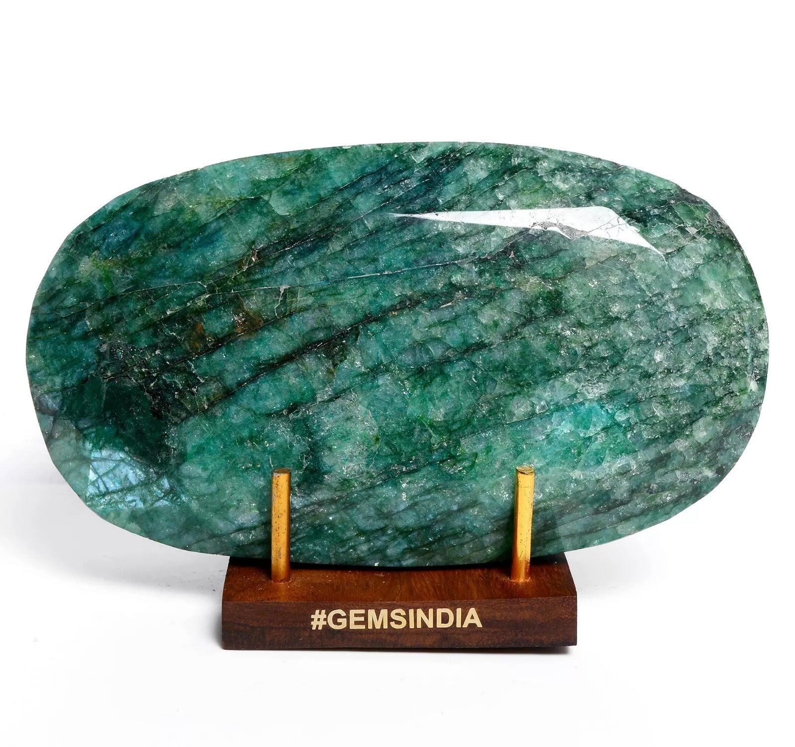 Brazilian Emerald Loose Gemstone, Color Enhanced, Silver — 6.25x3.5x2.1 Inch, 6350 Ct (1.27 Kg), Brazil