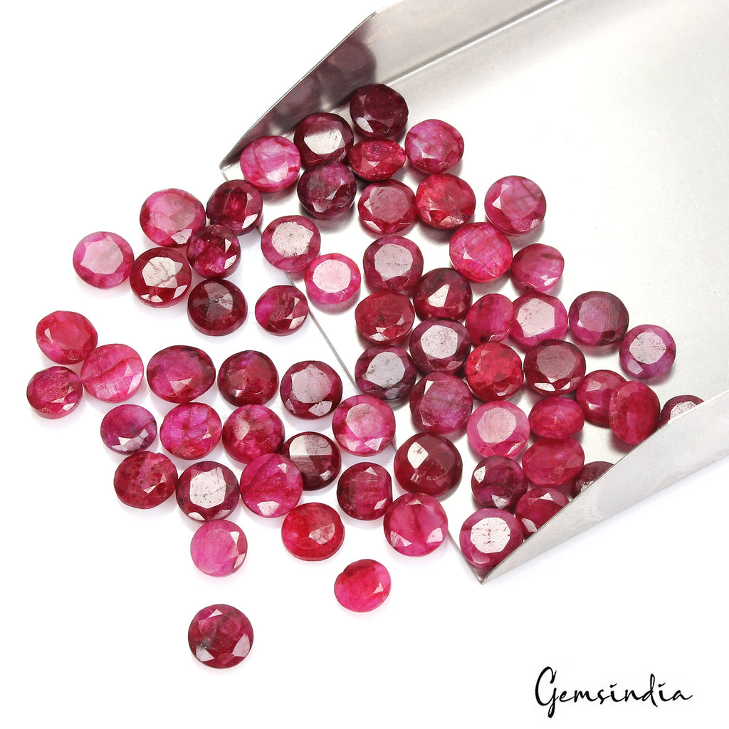 220 Ct/64 Pc Natural Pink Beryl Bixbite USA Round Cut Loose Gems Lot For Jewelry