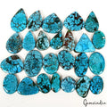 750 Cts/25 Pcs Natural Blue Spiderweb Turquoise Mix Cab Loose Wholesale Gems Lot