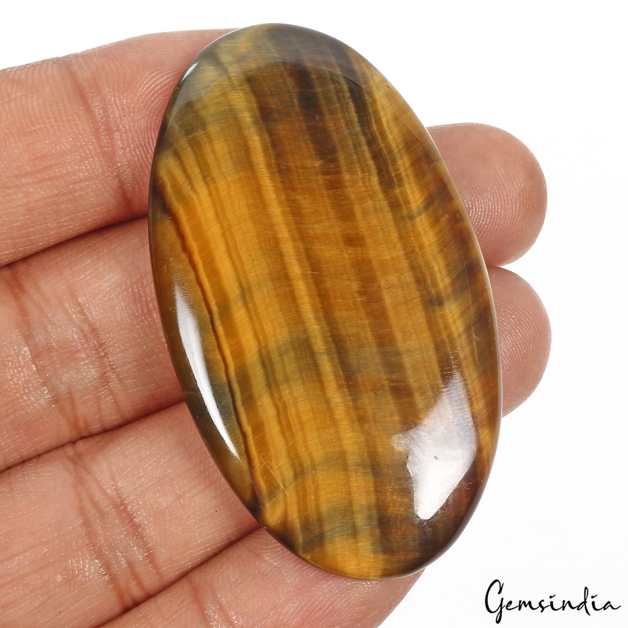 86.50 Cts Natural Untreated Brown Tiger Eye Oval Cabochon Loose Gem For Pendant
