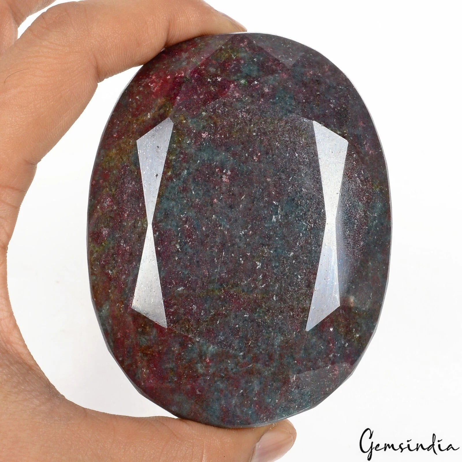 Ruby Kyanite Loose Gemstone, Untreated, Bi-Color — 92 x 70 x 37mm, 3030 Ct, Madagascar