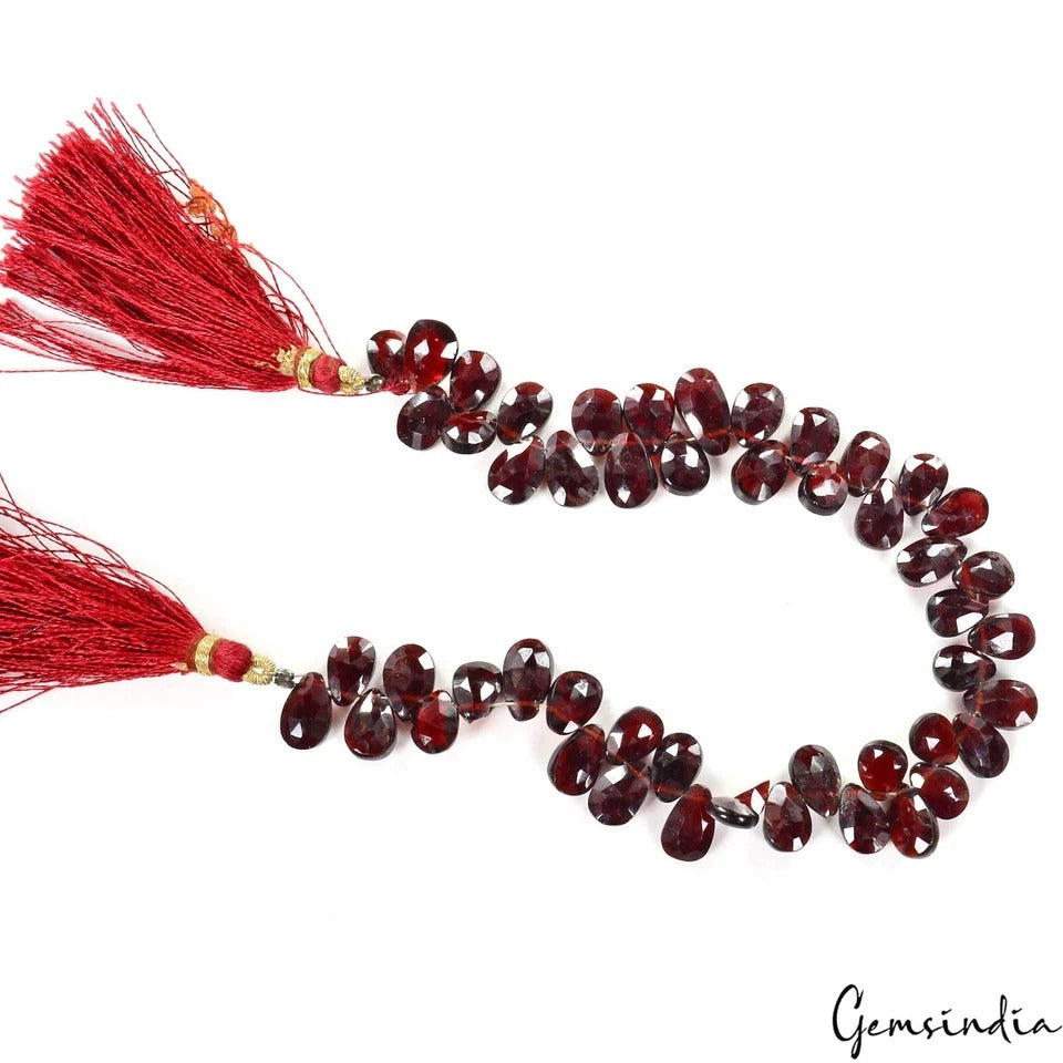 45 Pc Natural Mozambique Garnet 9-14mm Drilled Briolettes Loose Gemstones Strand