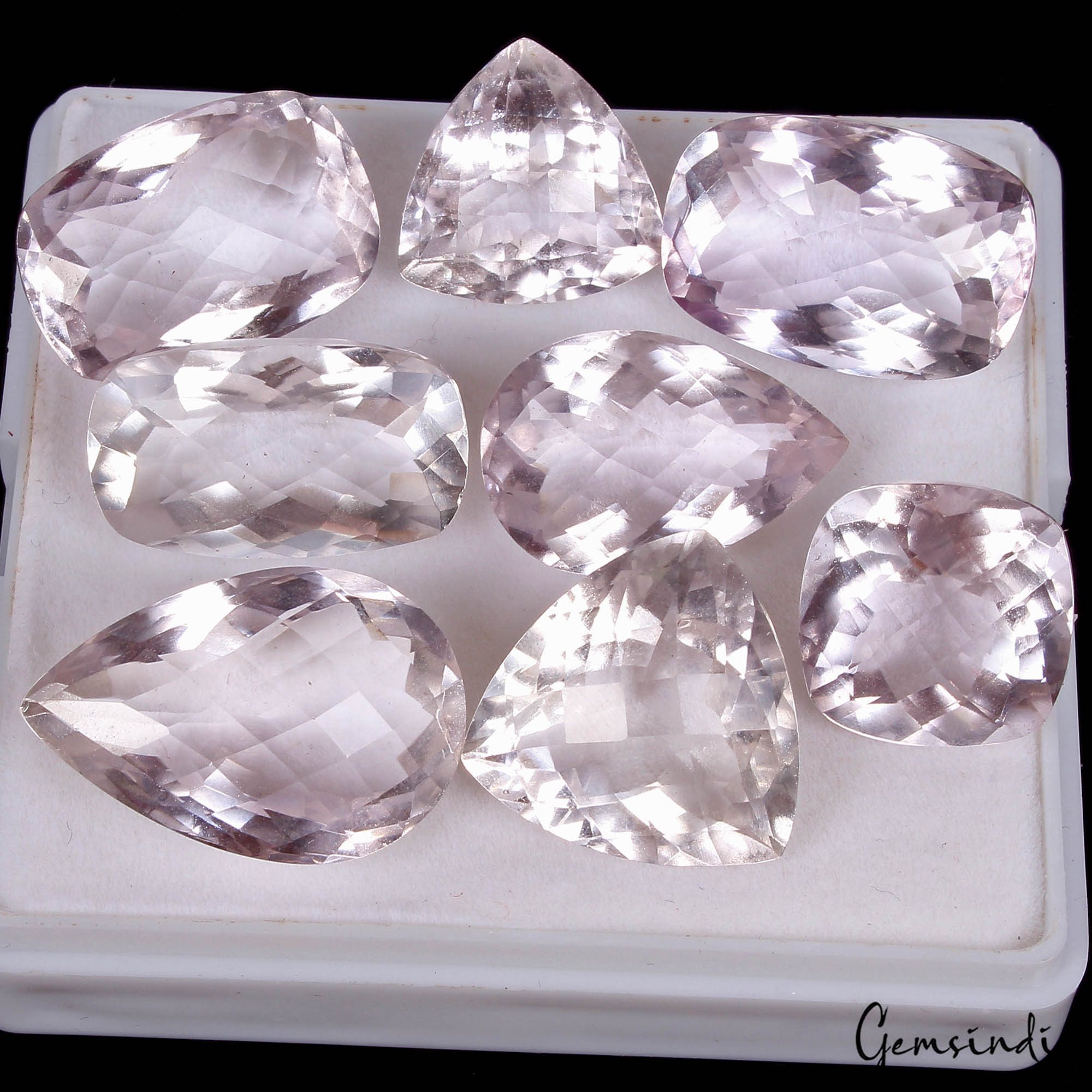 145.70 Ct Natural Bolivian Amethyst Lavender 15-24mm Mix Checker Cut Gemstones