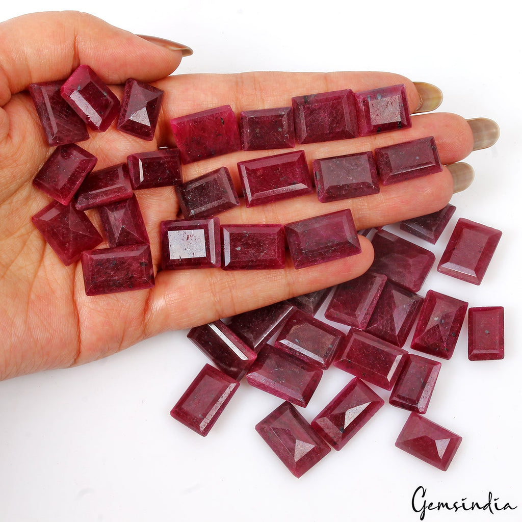 45 Pcs Natural Red Ruby Baguette Cut Loose 14mm-19mm Jewelry Gemstones~ 730 Cts