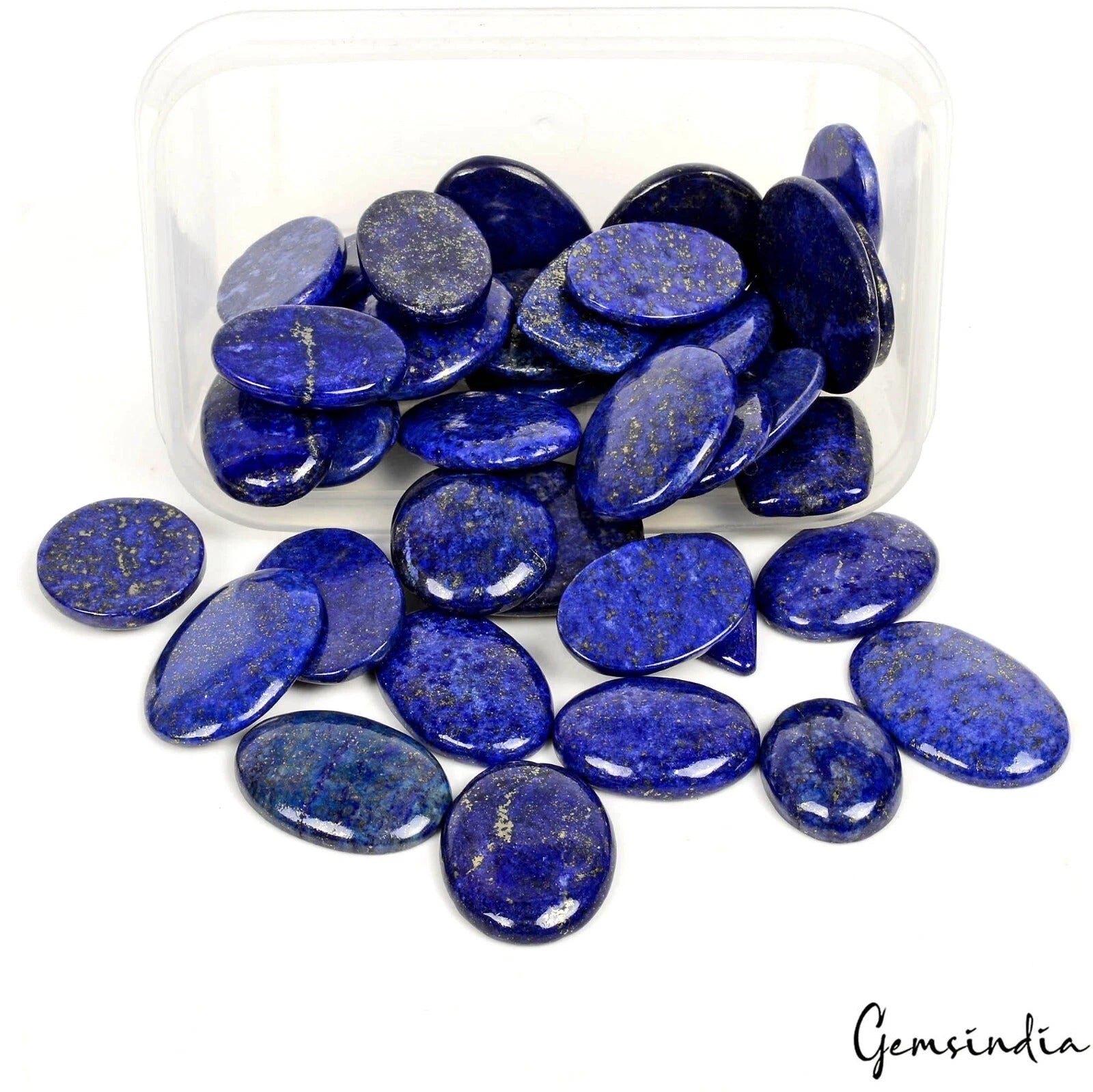40 Pcs Natural Blue Lapis Lazuli Mix Cabochon Loose 22-36mm Gemstones Lot~1240Ct