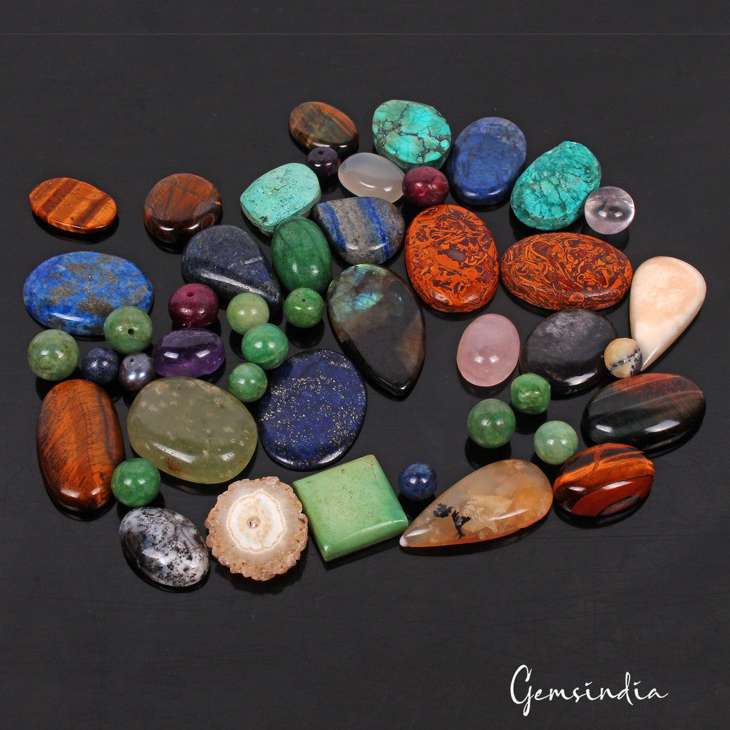 Loose Gemstone Lot~ Lapis, Cabochon, Labradorite, Solar Quartz, Mix Bead 1100 Ct