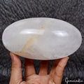 White Quartz Sphere, Untreated — 6.25x3.25 Inch, 1.60 Kg (8000 Ct)