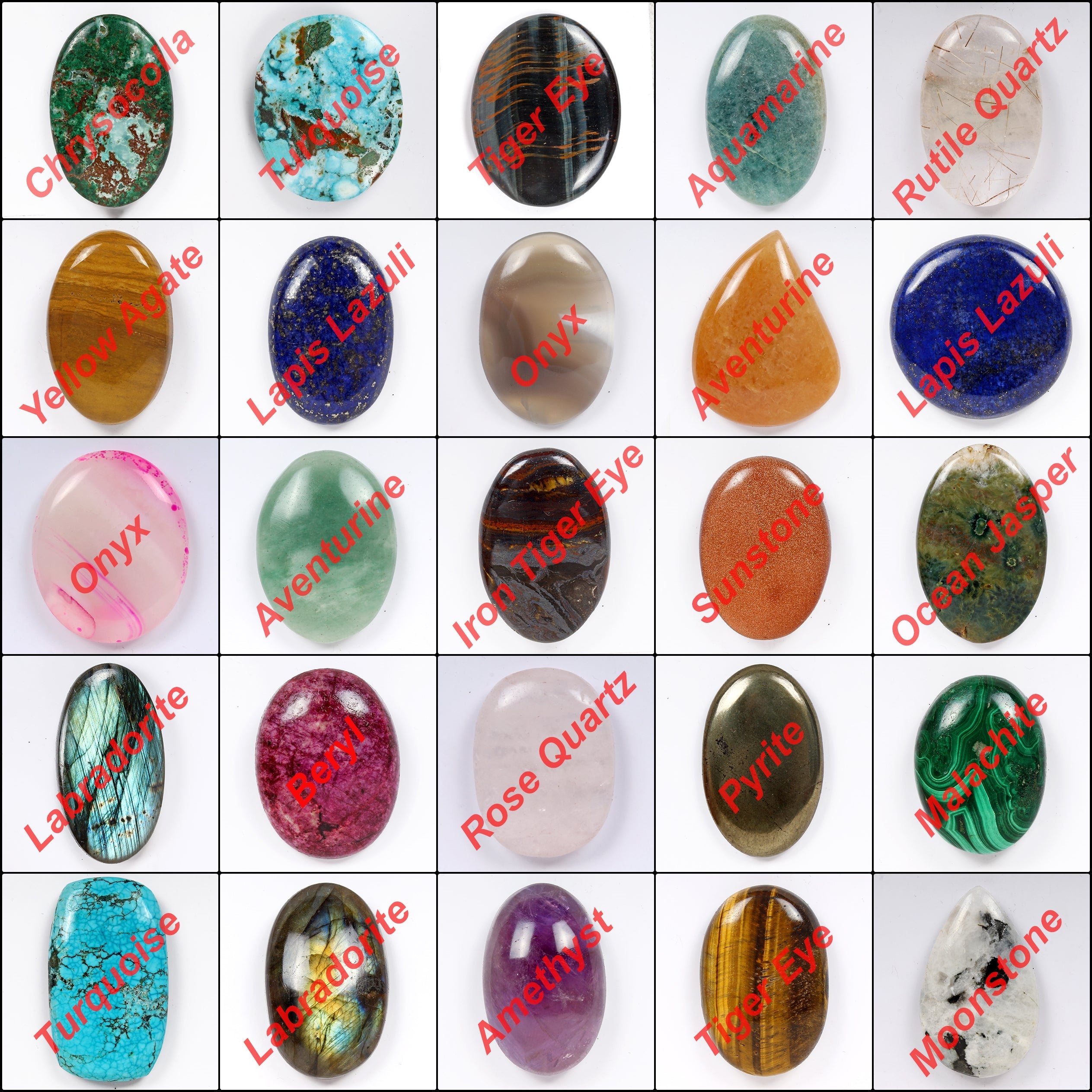 25 Pc Estate Genuine Semi Precious Cabochon Loose Multi Gemstones Lot Collection