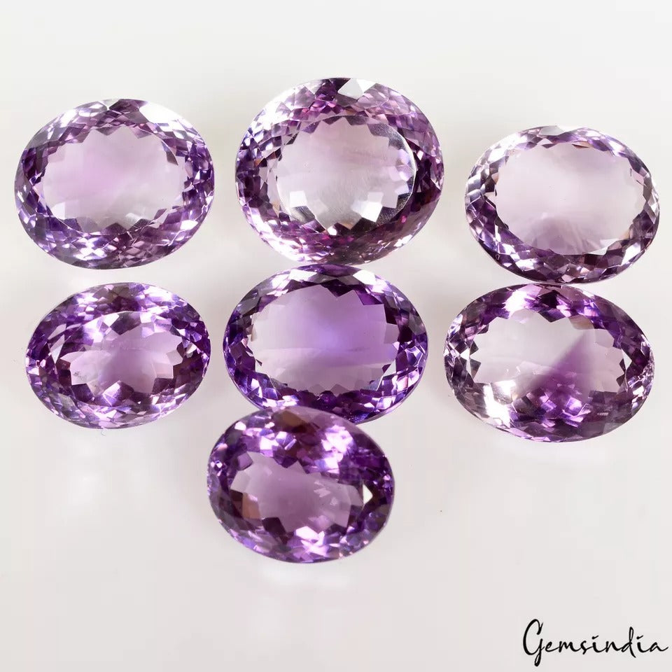 Amethyst Lot, Loose Gemstone, Untreated, Purple — 7 Pieces, 16mm to 20mm, 143.90 Ct