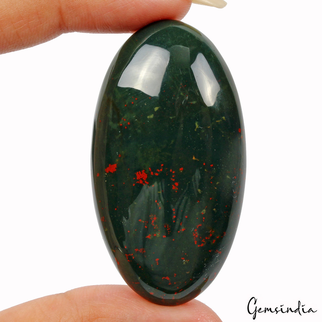 102.80 Ct Natural Green Red Bloodstone Jasper Oval Cab Polished Pendant Size Gem