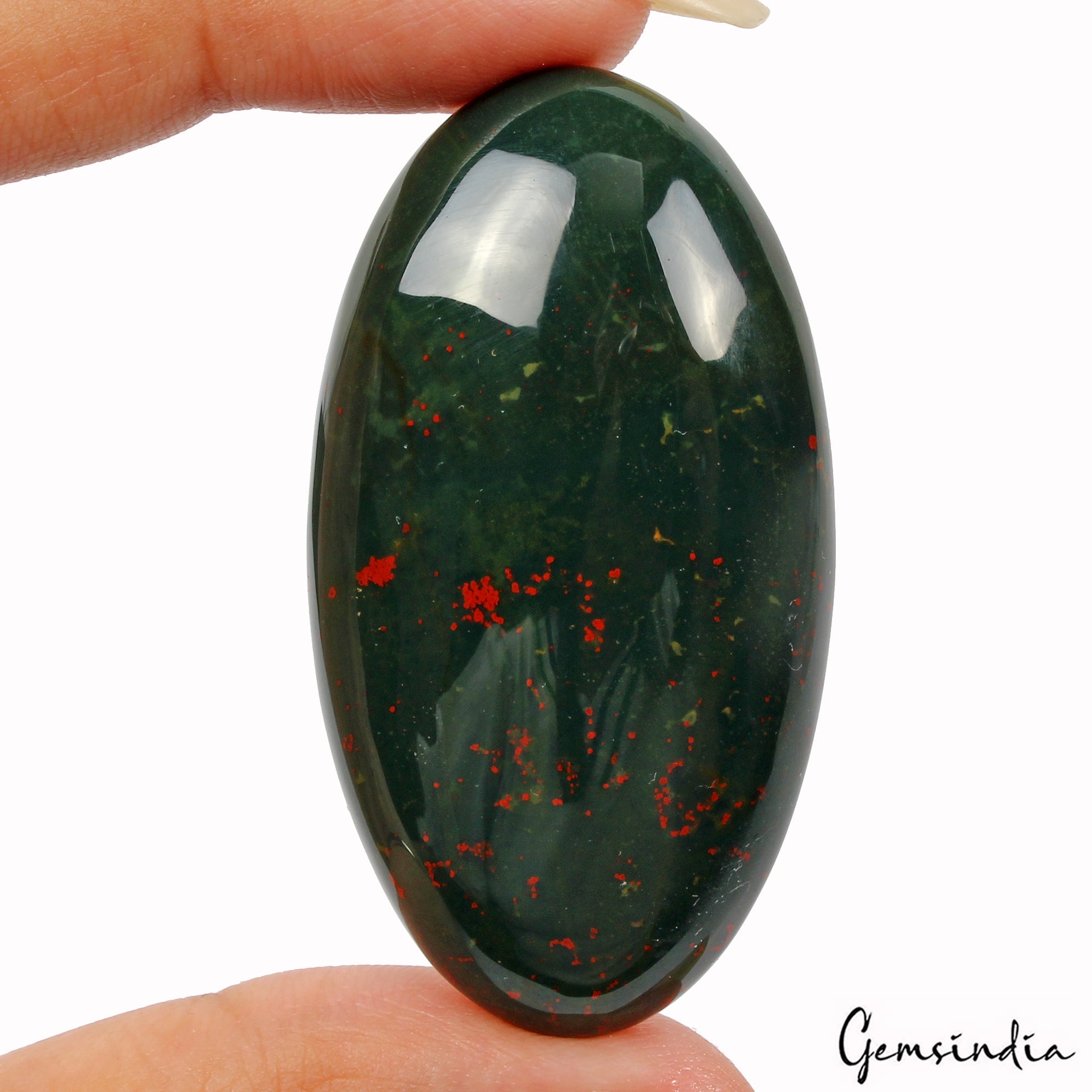 102.80 Ct Natural Green Red Bloodstone Jasper Oval Cab Polished Pendant Size Gem